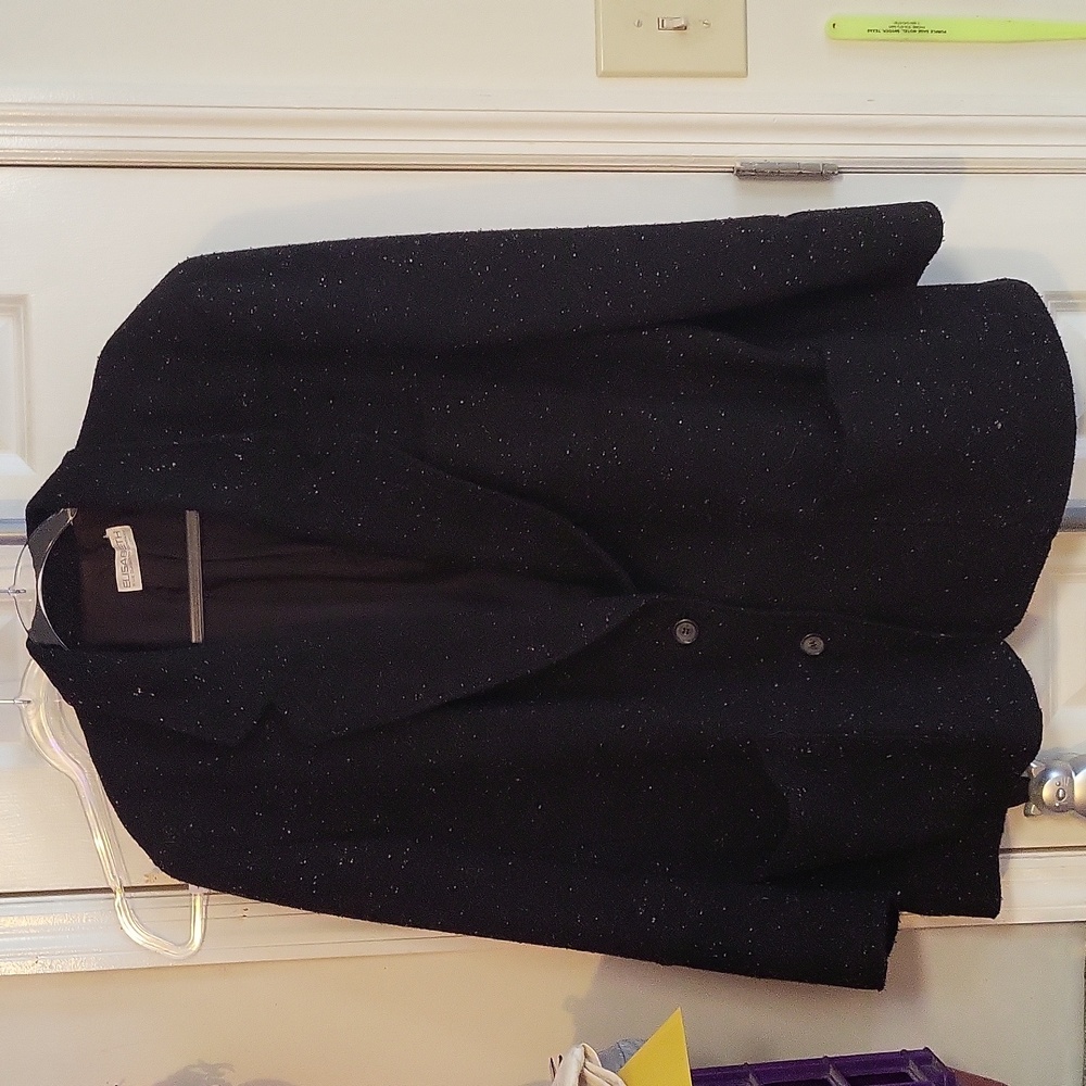 Black Size 20 wool-blend Coat